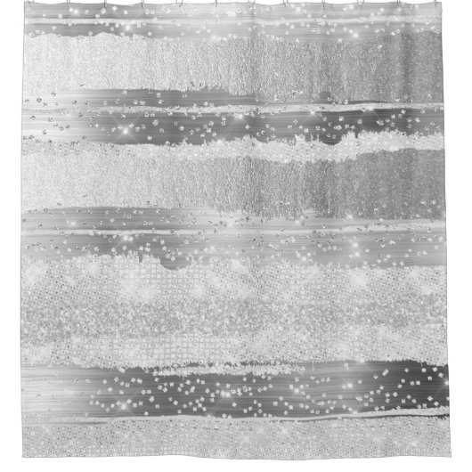 SILVER GRAY STROKES LINES MODERN ARTWORK DOUCHEGORDIJN (Voorkant)