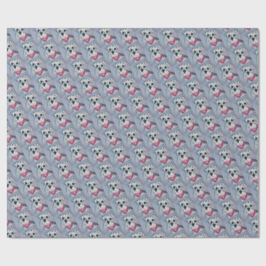 SILVER GRAY SWEET SCHNAUZER CADEAUPAPIER (Vlak)