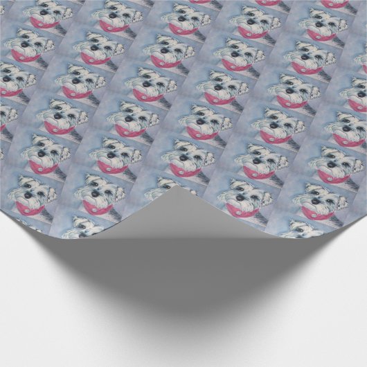 SILVER GRAY SWEET SCHNAUZER CADEAUPAPIER (Hoek)