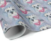 SILVER GRAY SWEET SCHNAUZER CADEAUPAPIER (Rol Hoek)