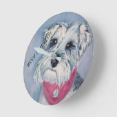 SILVER GRAY SWEET SCHNAUZER RONDE KLOK (Hoek)