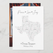 Silver Gray Texas Line Art Patterned Holiday Card Feestdagenkaart (Voorkant / Achterkant)