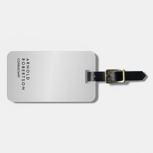 Silver Gray Trendy Modern Minimalist Bagagelabel (Voorkant horizontaal)