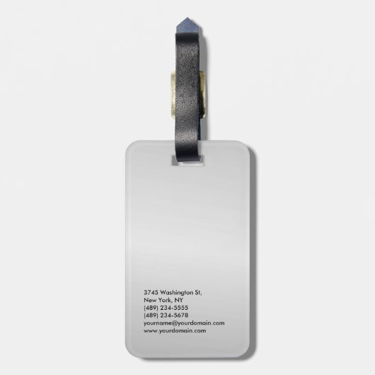 Silver Gray Trendy Modern Minimalist Bagagelabel (Achterkant verticaal)