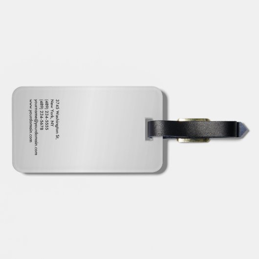 Silver Gray Trendy Modern Minimalist Bagagelabel (Achterkant horizontaal)