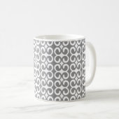 Silver Gray Unieke Patroon Koffiemok (Voorkant rechts)