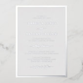 Silver Gray Wedding Folie Uitnodiging (Voorkant)