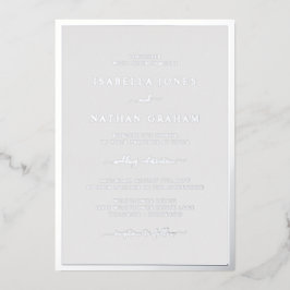 Silver Gray Wedding Folie Uitnodiging