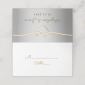 Silver Gray Wedding Plaatskaartje (Buitenkant ongevouwen)