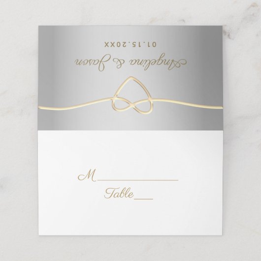 Silver Gray Wedding Plaatskaartje (Buitenkant ongevouwen)