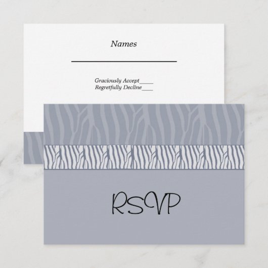 Silver Gray Wedding RSVP (Voorkant / Achterkant)