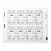 Silver Gray & White Chevron Wedding Sticker Label (Full Sheet)