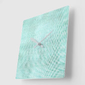 Silver Gray White Sequin Metallic Aqua Beach Vierkante Klok (Hoek)