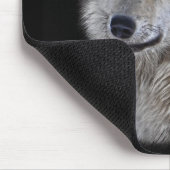 Silver Gray Wolf Wildlife Art Portret Muismat (Hoek)