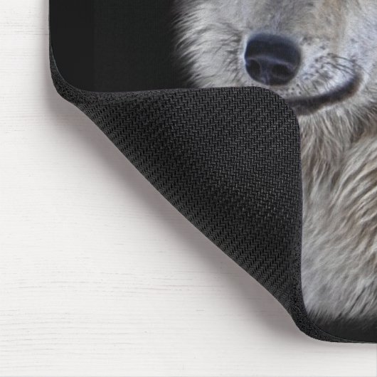 Silver Gray Wolf Wildlife Art Portret Muismat (Hoek)