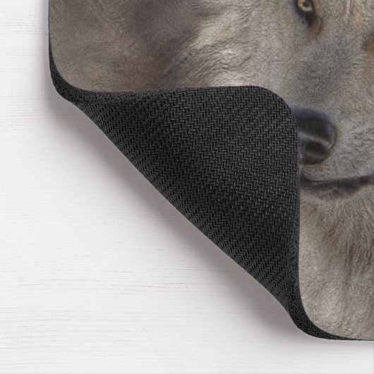 Silver Gray Wolf Wildlife Art Portret Muismat (Hoek)