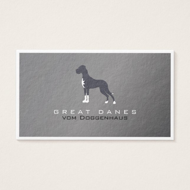 Silver Great Dane Visitekaartjes (Voorkant)