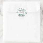 Silver Green Confetti Afstuderen 2025 Ronde Sticker (Tas)
