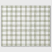 Silver Green English Country Check Play Gift Cadeaupapier (Vlak)