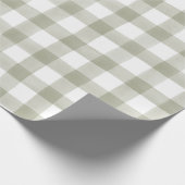 Silver Green English Country Check Play Gift Cadeaupapier (Hoek)