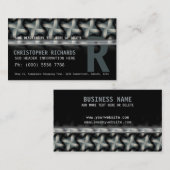 Silver Green Fan Spiral Pattern-Visitekaartjes Visitekaartje (Voorkant / Achterkant)