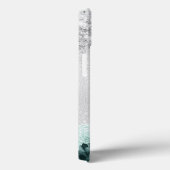 Silver green florals elegant monogram name Case-Mate iPhone case (Achterkant / Rechts)