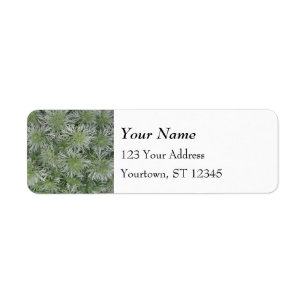 Silver Green Foliage Pattern Etiket
