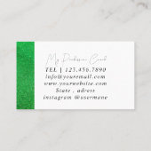 Silver Green Marble Diamond Coach Visitekaartje (Achterkant)