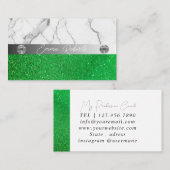 Silver Green Marble Diamond Coach Visitekaartje (Voorkant / Achterkant)