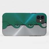Silver Green Stainless Metallic Swirlpatroon Case-Mate iPhone Case (Achterkant (horizontaal))