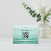 Silver Green Striped Tone on Tone Wedding Informatiekaartje (Staand voorkant)