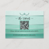 Silver Green Striped Tone on Tone Wedding Informatiekaartje (Voorkant)