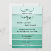 Silver Green Striped Tone on Tone Wedding Kaart (Voorkant)
