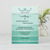 Silver Green Striped Tone on Tone Wedding Kaart (Staand voorkant)