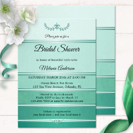 Silver Green Striped Tone op Tone Vrijgezellenfees Kaart