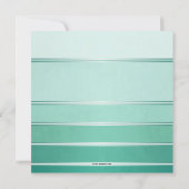 Silver Green Striped Tone op Tone Wedding Kaart (Achterkant)