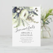 Silver Green Winter Bloemen Christelijke Bijbelbru Kaart (Staand voorkant)