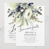 Silver Green Winter Bloemen Christelijke Bijbelbru Kaart (Voorkant / Achterkant)