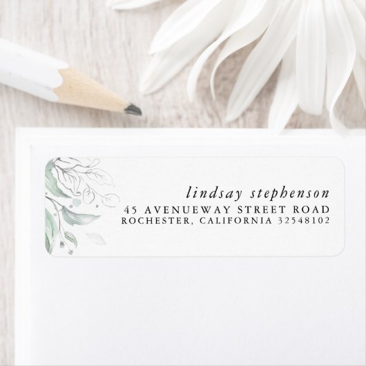 Silver Greenery Elegant Modern Label (Insitu)