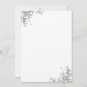 Silver Greenery en Blue Balloon Baby shower Invit Kaart (Achterkant)