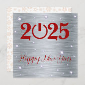 Silver Greeting Card Merry Christmas New Year Feestdagenkaart (Voorkant / Achterkant)