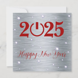 Silver Greeting Card Merry Christmas New Year Feestdagenkaart