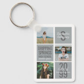 Silver Grey 4-Photo Fun Boxes Class Year Sleutelha Sleutelhanger (Voorkant)