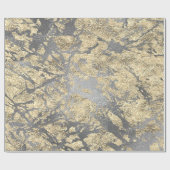 Silver Grey Abstract Molten Champaign Gold VIP Cadeaupapier (Vlak)