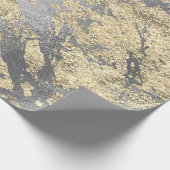 Silver Grey Abstract Molten Champaign Gold VIP Cadeaupapier (Hoek)