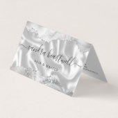 Silver Grey Agate Glitter Luxe Visitekaartje (Voorkant)