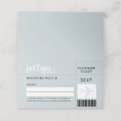 Silver Grey Airline Ticket Escort Place Card Plaatskaartje (Buitenkant ongevouwen)