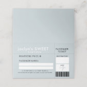 Silver Grey Airline Ticket Escort Place Card Plaatskaartje (Buitenkant ongevouwen)
