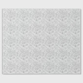 Silver Grey and White Floral Paisley Pattern Cadeaupapier (Vlak)