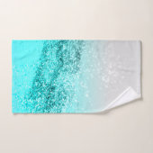 Silver Grey Aqua Blauwgroen Ocean Glitter #1 Bad Handdoek (Handdoek)